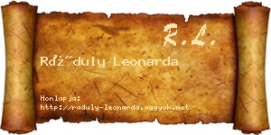 Ráduly Leonarda névjegykártya